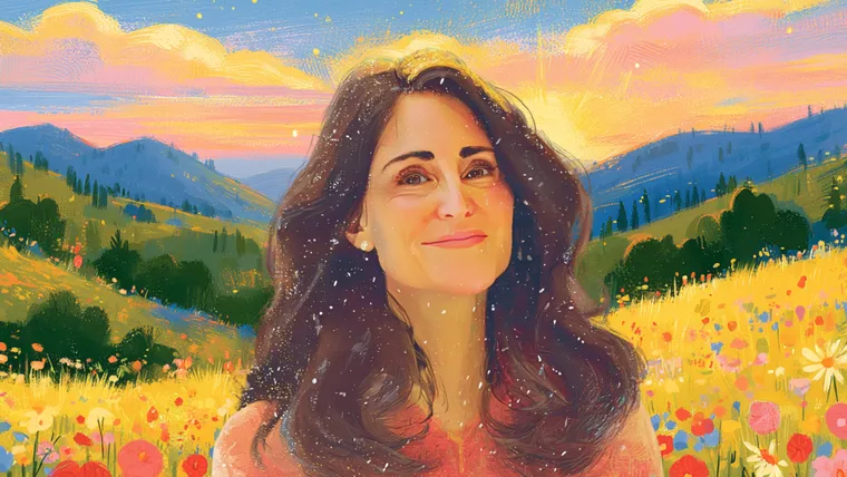 Illustrated portrait of Ruby, Kaitlin’s mother — a teacher.